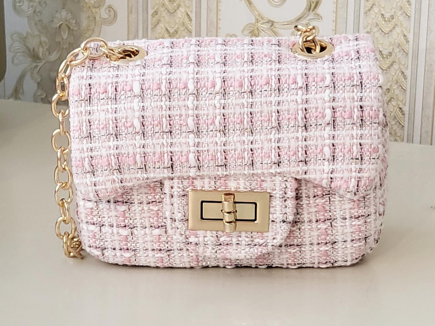 Veske Plaid Pink Small - Prinsessefin