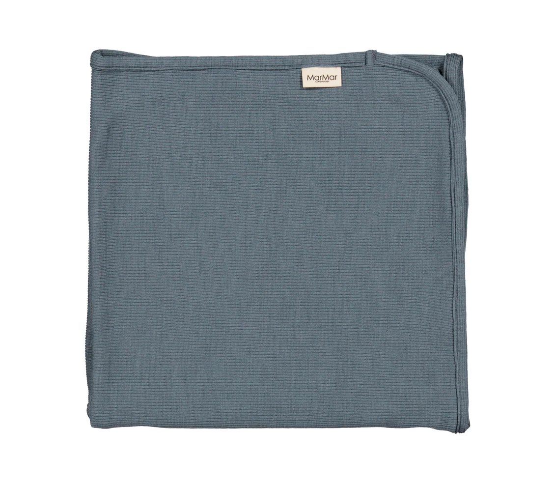 Ullpledd Alida Rib Stormy Blue - MarMar Copenhagen